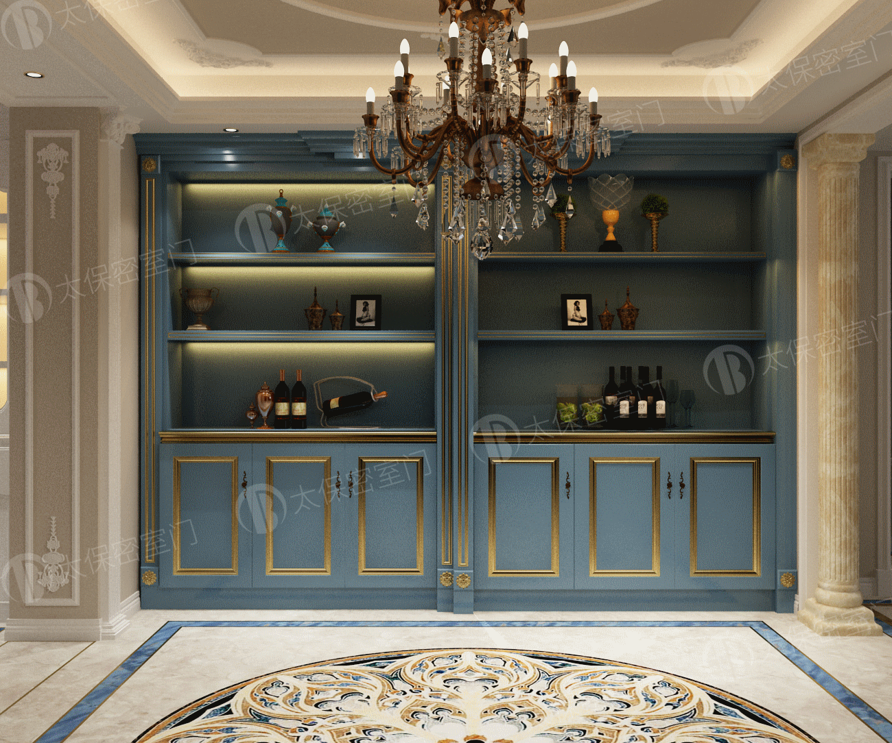 酒柜密室门（前退平移式）