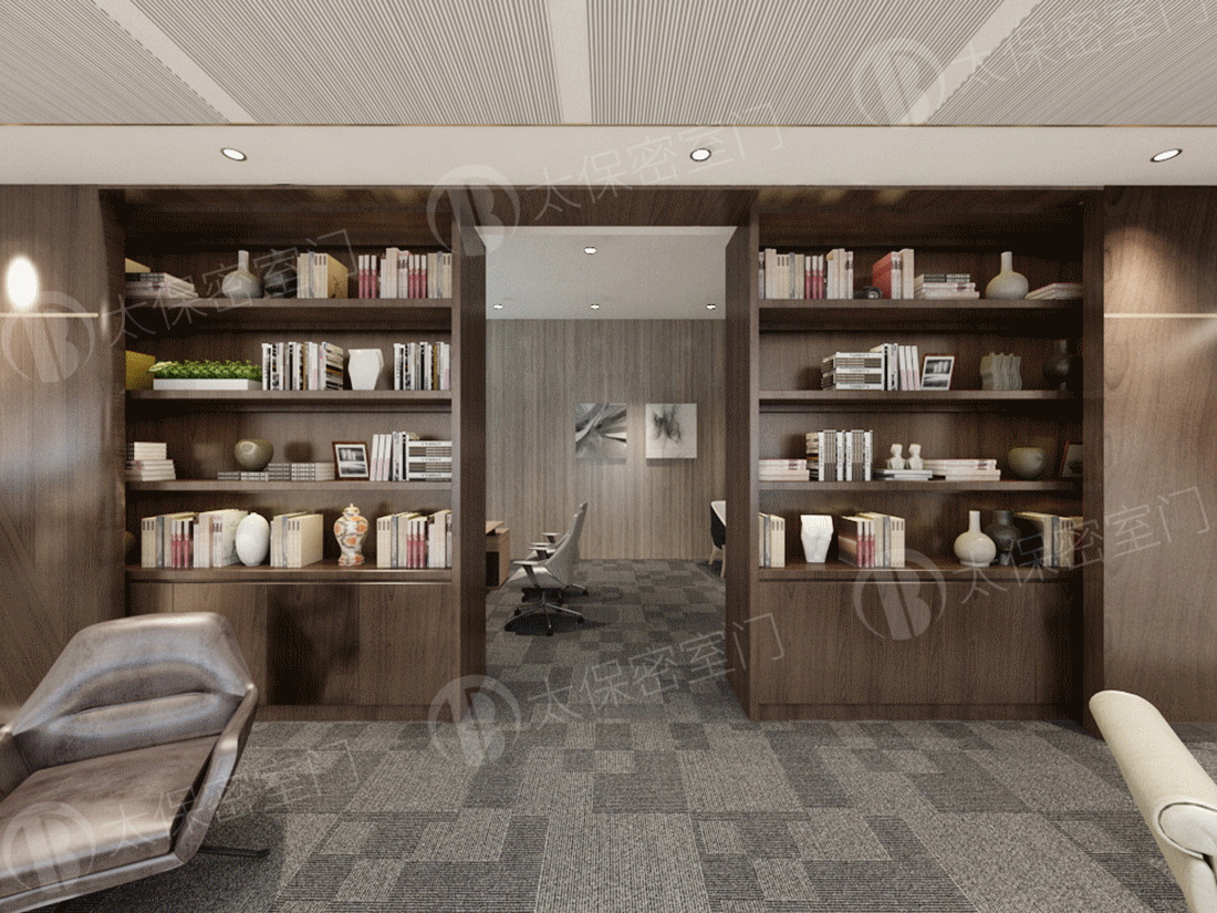 办公室密室双面平移门（港式风格）