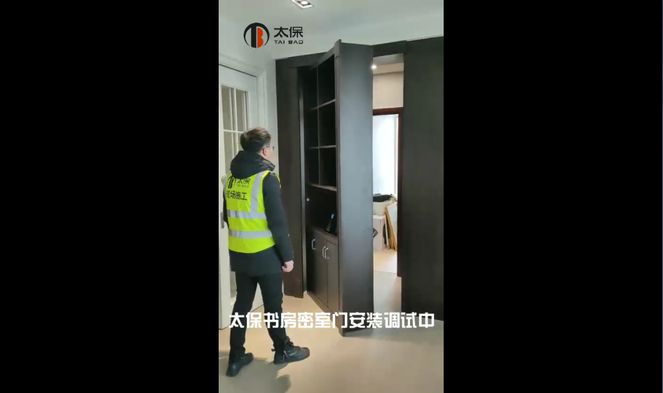 书房偏轴旋转密室门客户案例视频